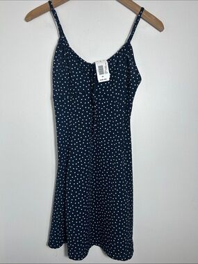 Ambiance Navy Blue Polka Dot Slip Dress NWT Size Medium
